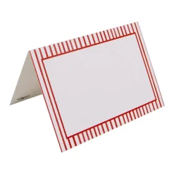 Pinstripe Red Place Cards Package 10 In