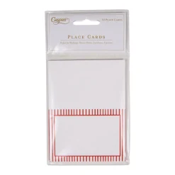 Pinstripe Red Place Cards Package 10 In