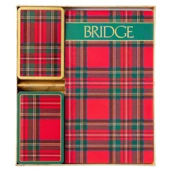 Plaid Bridge Gift Set - 2 Playing Card Decks & 2 Score Pads