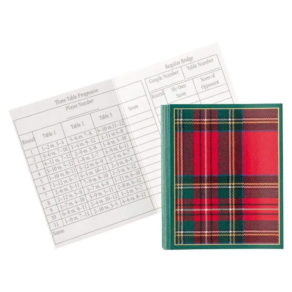 Plaid Bridge Tally Sheets - 12 Per Package