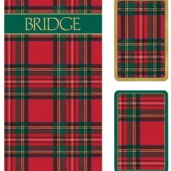 Plaid Large Type Bridge Gift Set - 2 Playing Card Decks & 2 Score Pads