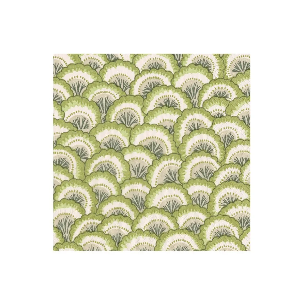 Pontchartrain Scallop Green Cocktail Napkins - 20 Per Package