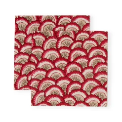 Pontchartrain Scallop Red Cocktail Napkins - 20 Per Package