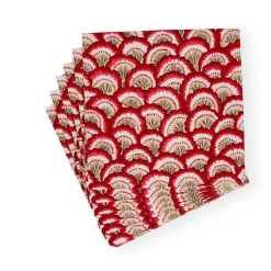 Pontchartrain Scallop Red Luncheon Napkins - 20 Per Package
