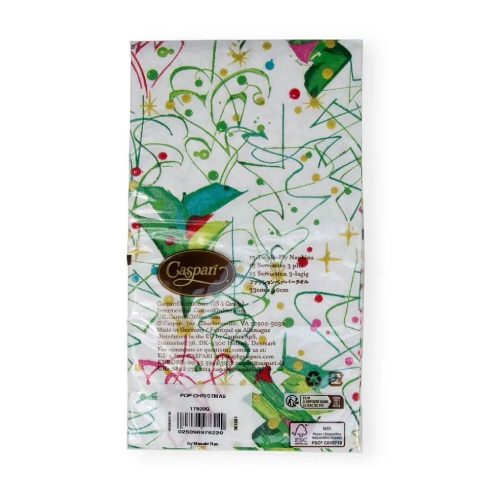 Pop Christmas Guest Towel Napkins - 15 Per Package