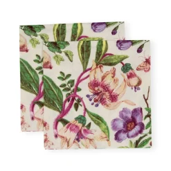 Porcelain Blooms Ivory Cocktail Napkins - 20 Per Package