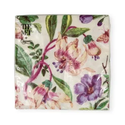 Porcelain Blooms Ivory Cocktail Napkins - 20 Per Package