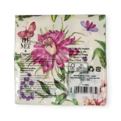 Porcelain Blooms Ivory Cocktail Napkins - 20 Per Package