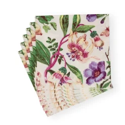 Porcelain Blooms Ivory Luncheon Napkins - 20 Per Package