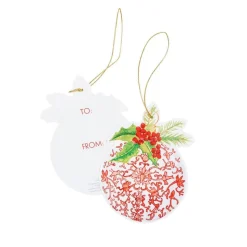Porcelain Ornaments Die-Cut Gift Tags - 4 Per Package