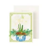 Potted Amaryllis Gift Enclosure Cards in Gold Foil - 4 Mini Cards & 4 Envelopes