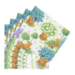 Potted Hydrangeas Cocktail Napkins - 20 Per Package