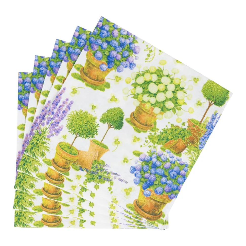 Potted Hydrangeas Luncheon Napkins - 20 Per Package