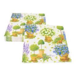 Potted Hydrangeas Luncheon Napkins - 20 Per Package