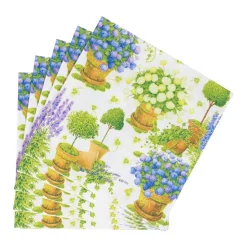 Potted Hydrangeas Luncheon Napkins - 20 Per Package