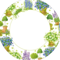 Potted Hydrangeas Paper Dinner Plates - 8 Per Package