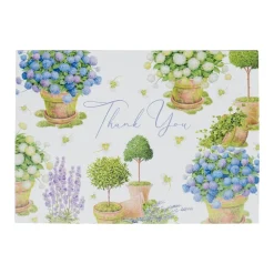 Potted Hydrangeas Thank You Notes - 8 Note Cards & 8 Envelopes