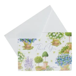 Potted Hydrangeas Thank You Notes - 8 Note Cards & 8 Envelopes