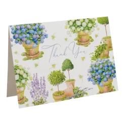 Potted Hydrangeas Thank You Notes - 8 Note Cards & 8 Envelopes