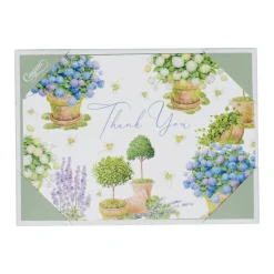 Potted Hydrangeas Thank You Notes - 8 Note Cards & 8 Envelopes