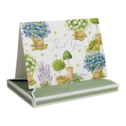 Potted Hydrangeas Thank You Notes - 8 Note Cards & 8 Envelopes