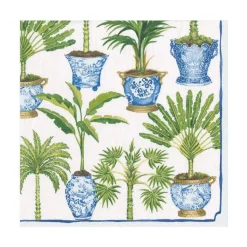 Potted Palms Paper Luncheon Napkins in White - 20 Per Package