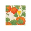 Pumpkin Chintz White Boxed Cocktail Napkins - 40 Per Box