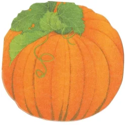 Pumpkin Die-Cut Paper Linen Party Napkins - 15 Per Package