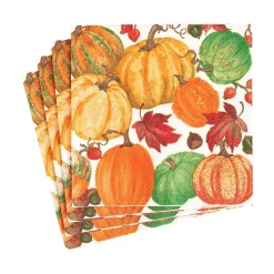 Pumpkin Field Boxed Paper Cocktail Napkins in White - 40 Per Box