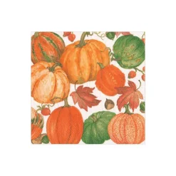 Pumpkin Field Paper Cocktail Napkins in White - 20 Per Package