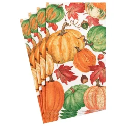 Pumpkin Field Paper Guest Towel Napkins in White - 15 Per Package