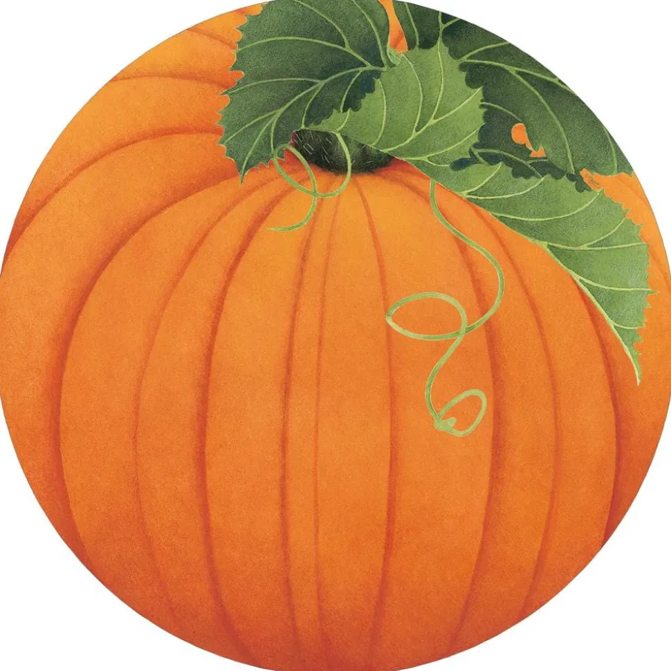 Pumpkin Round Paper Placemats - 12 Per Package