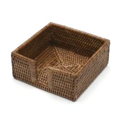 Rattan Cocktail Napkin Holder in Dark Natural - 1 Each