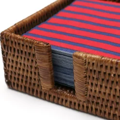 Rattan Cocktail Napkin Holder in Dark Natural - 1 Each