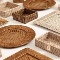 Rattan Cocktail Napkin Holder in Dark Natural - 1 Each