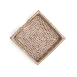 Rattan Cocktail Napkin Holder in White Natural - 1 Each