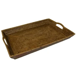 Rattan Extra Large Rectangle Tray in Natural-25.5" x 17.75" x 5"