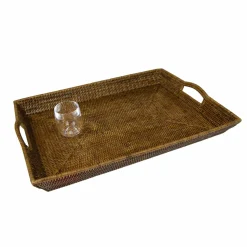 Rattan Extra Large Rectangle Tray in Natural-25.5" x 17.75" x 5"