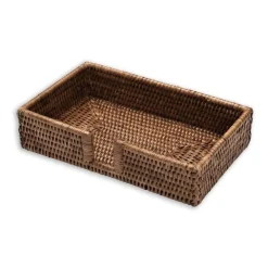 Rattan Guest Towel Napkin Holder in Dark Natural - 1 Each