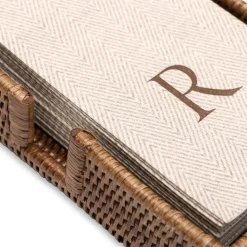 Rattan Guest Towel Napkin Holder in Dark Natural - 1 Each