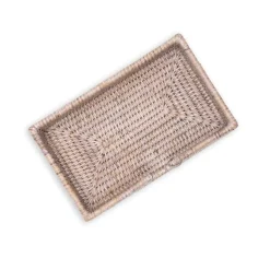 Rattan Guest Towel Napkin Holder in White Natural - 1 Each