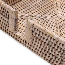 Rattan Luncheon Napkin Holder in White Natural - 1 Each