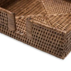 Rattan Luncheon Napkin Holder in Dark Natural - 1 Each
