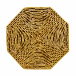 Rattan Octagonal Placemat in Honey - 1 Placemat