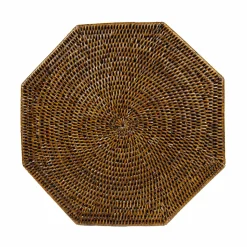 Rattan Octagonal Placemat in Natural - 1 Placemat