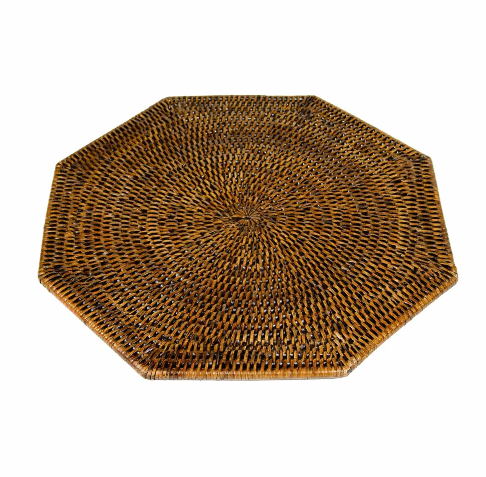 Rattan Octagonal Placemat in Natural - 1 Placemat
