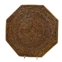Rattan Octagonal Placemat in Natural - 1 Placemat