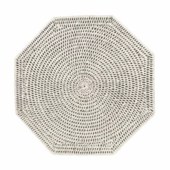 Rattan Octagonal Placemat in Cream - 1 Placemat