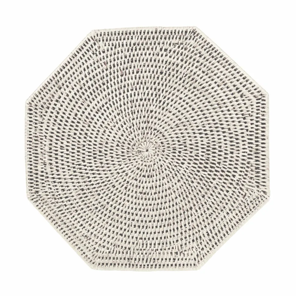 Rattan Octagonal Placemat in Cream - 1 Placemat