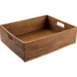Rattan Rectangular Deep Tray in Dark Natural - 1 Each